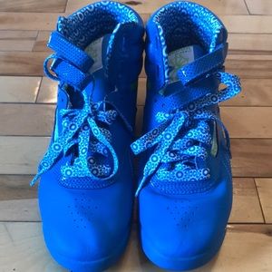 Blue Reebok shoes